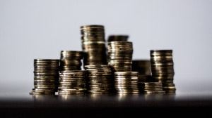 pile of coins on a table