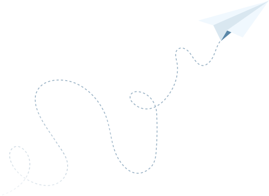 Illustration of paper plane flying right